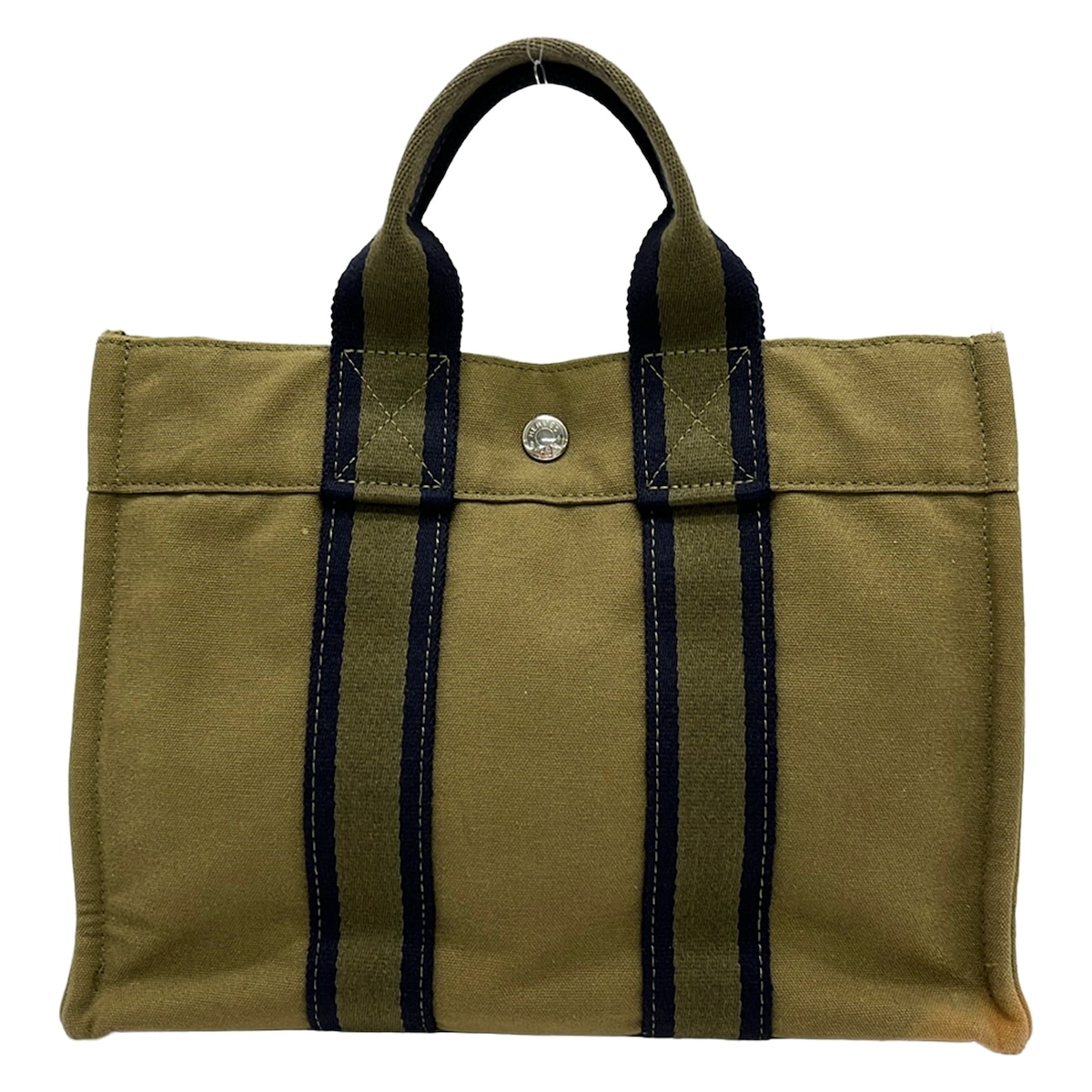 Herms Fourre Tout Tote Pm Tote Bag Khaki Dark Navy